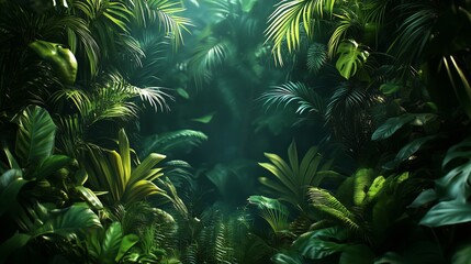 Naklejka premium green jungle of plants and foliage