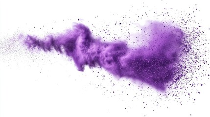 Fototapeta premium Dramatic freeze-frame of purple powder bursting with particles flying in dynamic patterns
