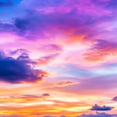 Fototapeta premium Vibrant sunset sky with pink, purple, and orange gradient
