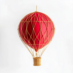 Obraz premium floated red Hot-air balloon isolate on white background.