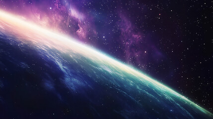 Obraz premium A breathtaking scene of Earth’s northern lights visible from space, coloring the upper atmosphere.