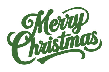 Fototapeta premium Merry Christmas vector brush calligraphy with flourishes