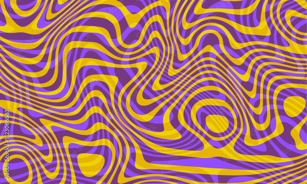 Aufkleber Abstract horizontal background with colorful waves. Trendy vector illustration in style retro 60s, 70s. Pastel colors