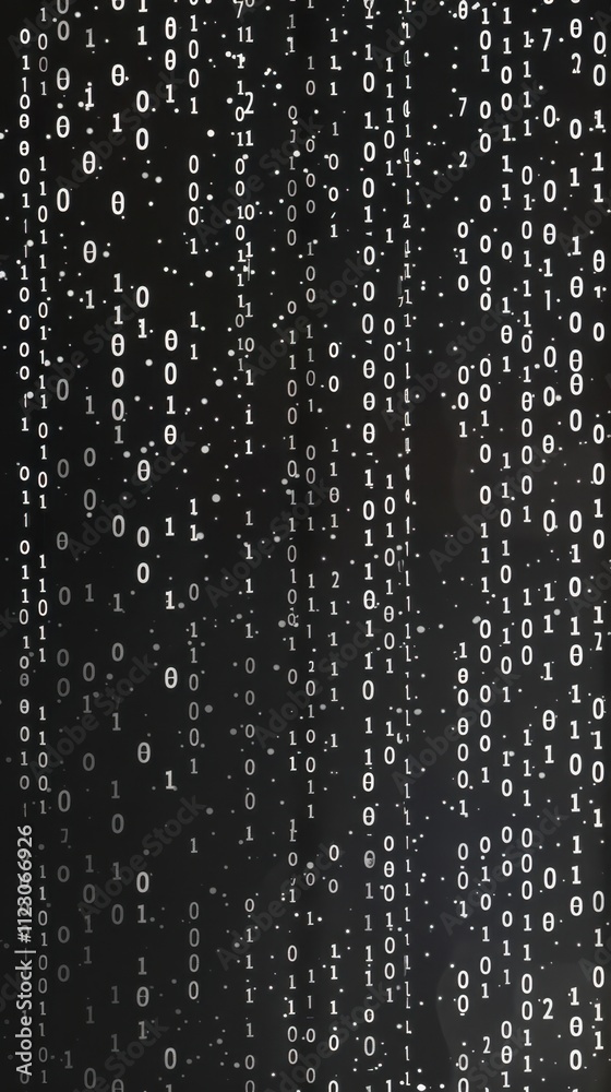 Wall mural binary code on a dark background. the concept of digital technology.