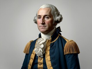 classic portrait of george washington on white background isolated as founding father and image on dollar
