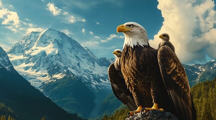 Fototapeta premium bald eagle in flight