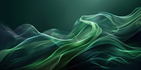Abstract Green Wave Background