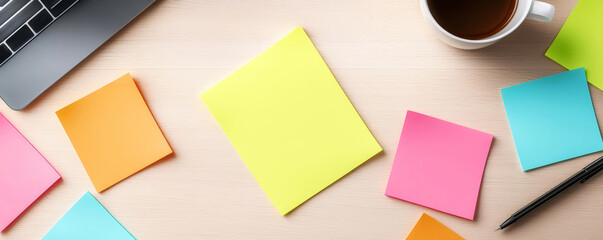 Improvement suggestions on sticky notes, management process, 3D illustration
