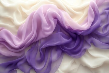 Fototapeta premium A soft arrangement of flowing fabrics in pastel colors, creating a serene visual effect.