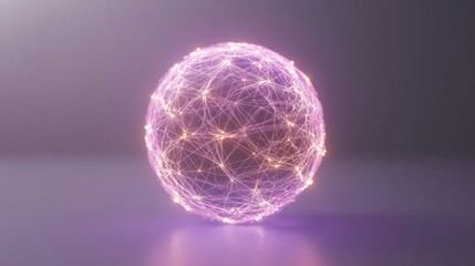 Fototapeta premium Global Network Illuminated Sphere Abstract Connectivity Technology Background