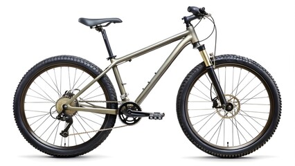 Fototapeta premium Modern Mountain Bike Isolated on White Background, All-Terrain Bicycle with Sturdy Frame, Off-Road Cycling Equipment Ideal for Outdoor Adventures and Recreational Sports