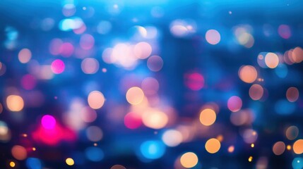 Fototapeta premium A dreamy scene of blurred glowing lights from a peak at night.