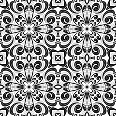 Fototapeta premium Batik design, seamless pattern in black and white