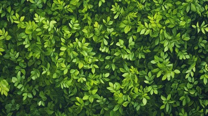 Obraz premium A dense arrangement of vibrant green leaves, creating a lush, natural texture ideal for backgrounds or nature-themed designs.