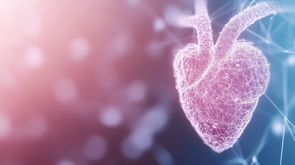Fototapeta premium Abstract Human Heart Anatomy Network Connections Healthcare Medical Science