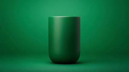 Fototapeta premium Green Cylinder Product Display Minimalist Studio Background