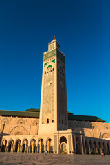 Fototapeta premium Hassan II Mosque, a mosque in Casablanca, Morocco. It is the largest functioning mosque in Africa and is the 7th largest in the world.