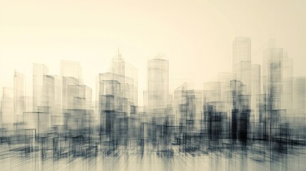 Fototapeta premium Abstract Cityscape: A Sepia-Toned Architectural Vision