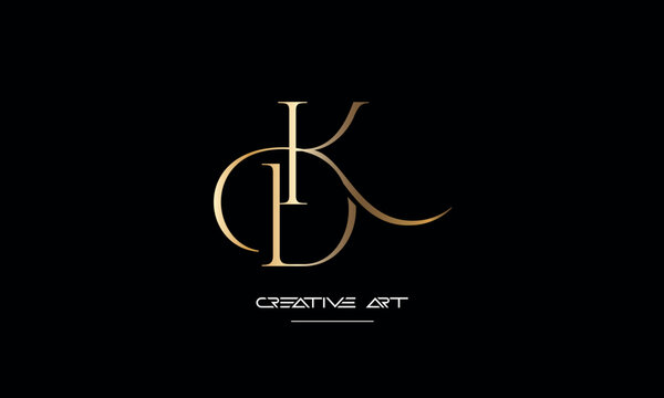 KD, DK, K, D abstract letters logo monogram
