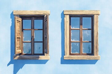 Obraz premium old wooden window