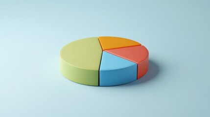 Fototapeta premium Colorful 3D Pie Chart Representation for Data Analysis and Reports