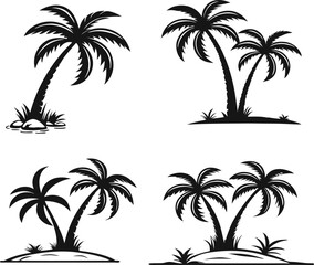 Fototapeta premium set of palm trees
