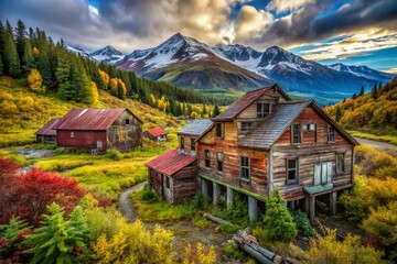 Obraz premium Urban Exploration in Alaska: Discovering Abandoned Places and Hidden Gems in the Last Frontier's Unique Landscapes and Architecture