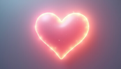 Gentle Heart Icon with Soft Pastel Glow