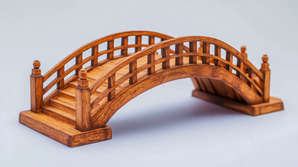 A playful and detailed toy bridge set against a simple background