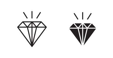 Diamond flat simple vector symbols illustration.