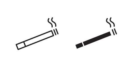Cigarette flat simple vector symbols illustration.
