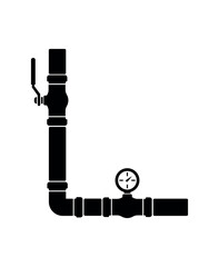 Pipe icon in black and white	