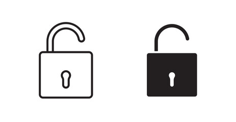 Unlock flat simple vector symbols illustration.