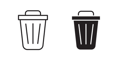 Trash flat simple vector symbols illustration.