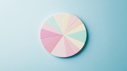 Obraz premium Pastel Color Wheel with Segments on a Soft Blue Background