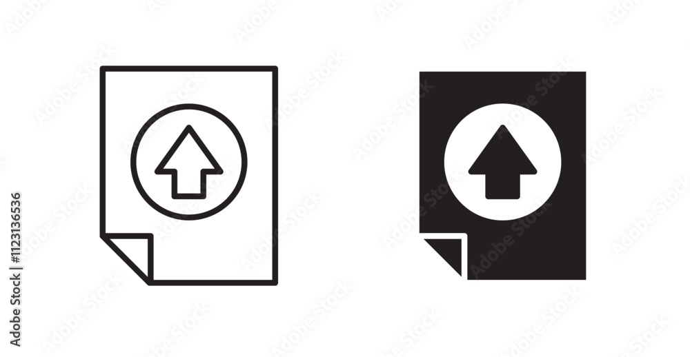 Poster File upload flat simple vector symbols illustration.