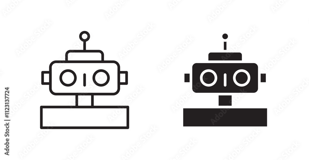 Aufkleber robot flat simple vector symbols illustration.