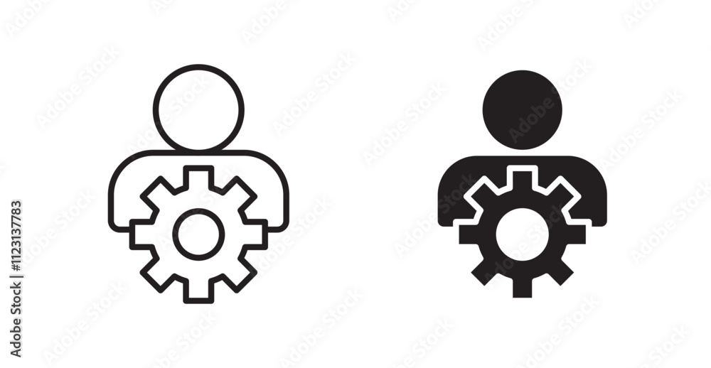 Poster account settings flat simple vector symbols illustration.