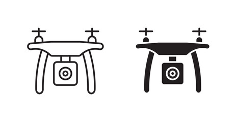 Drone flat simple vector symbols illustration.