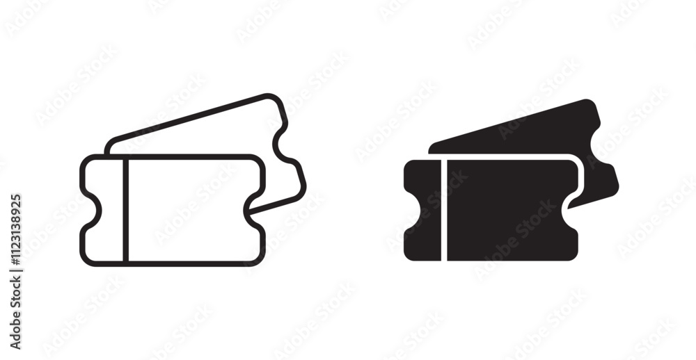 Poster ticket stub flat simple vector symbols illustration.