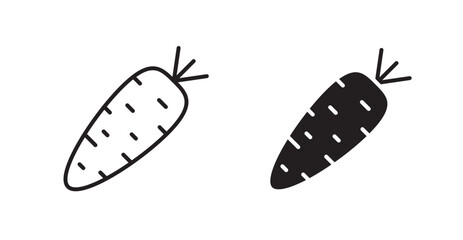 Carrot flat simple vector symbols illustration.