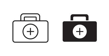 First aid kit flat simple vector symbols illustration.