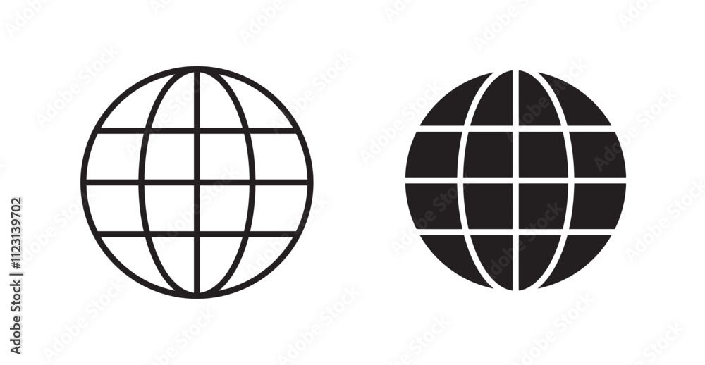 Aufkleber globe flat simple vector symbols illustration.