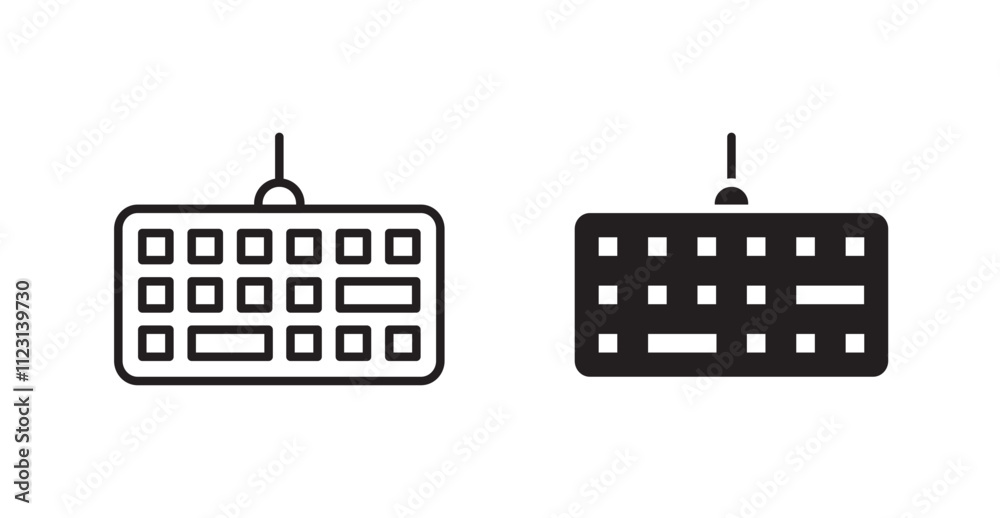 Poster keyboard flat simple vector symbols illustration.