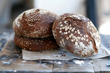 Naklejka premium Essential ingredients for baking flour and wheat as the foundation of bread making