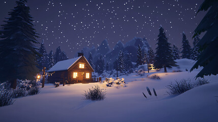 winter landscape with church