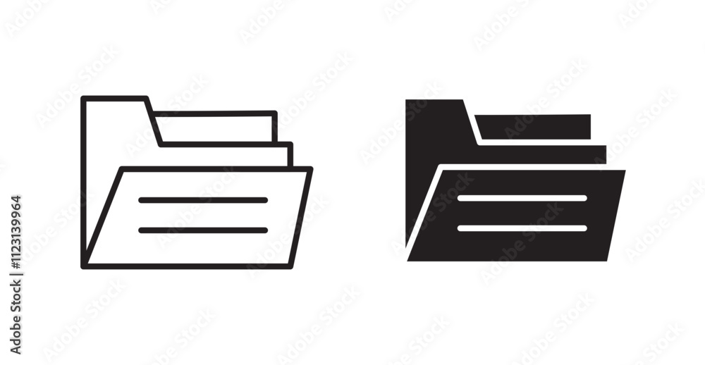 Poster folder flat simple vector symbols illustration.