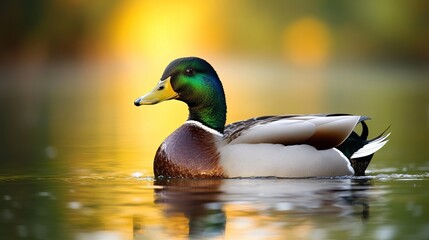 Fototapeta premium Majestic Mallard Duck at Golden Hour