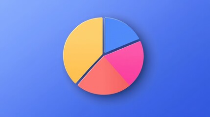 Colorful Pie Chart on Blue Background for Business Analysis