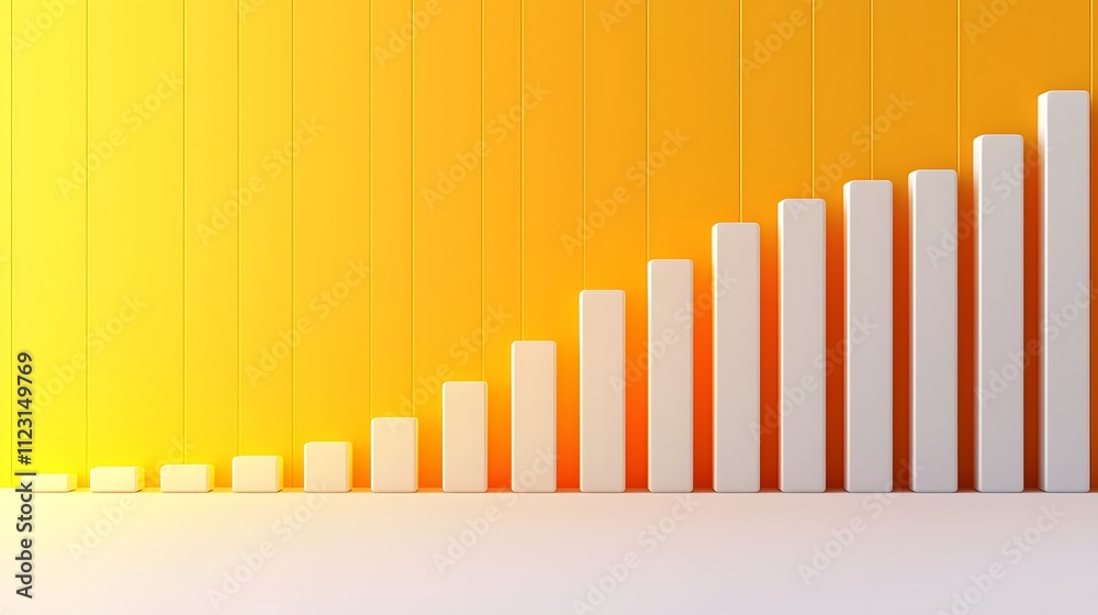 Aufkleber A flat bar graph in a minimal design with subtle shading, dividing data into segmented categories.